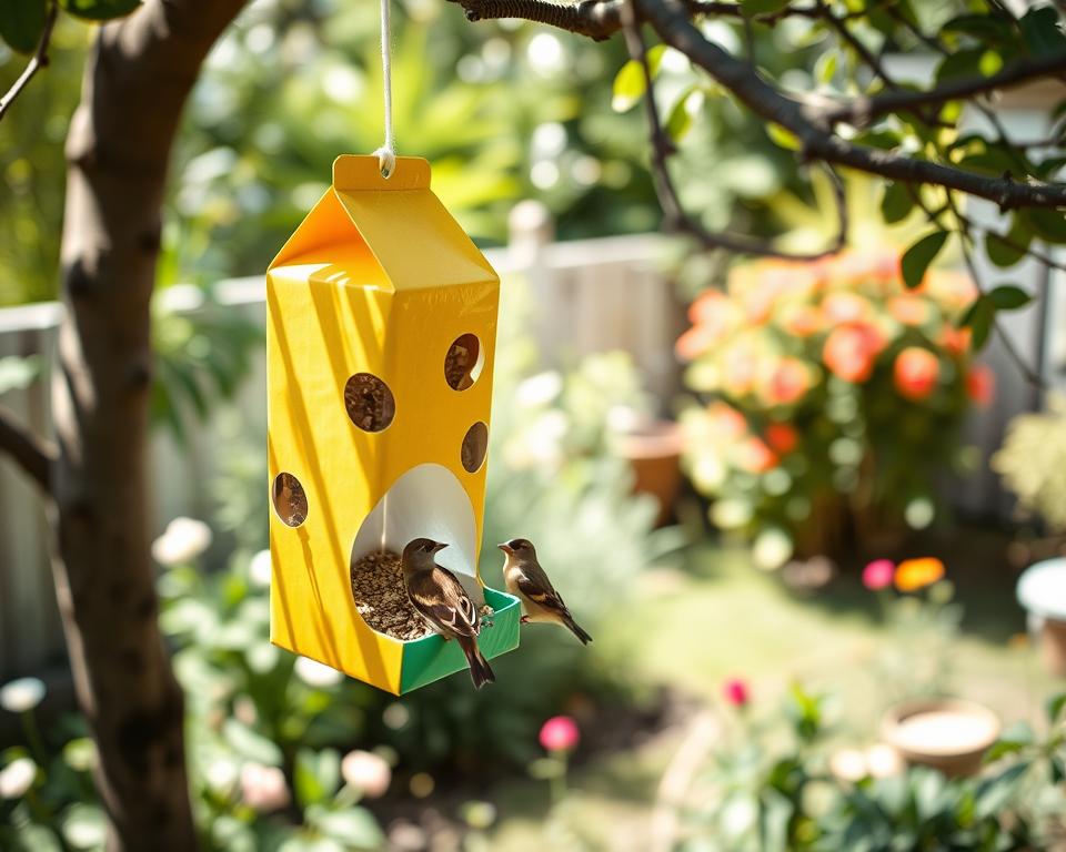 Creating a DIY Bird Feeder from Juice Cartons